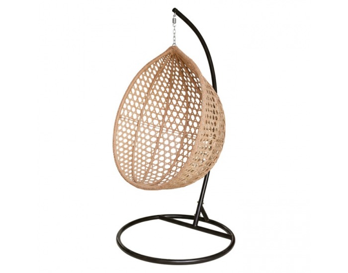 Závesné kreslo Eren - čierna / béžová / krémová