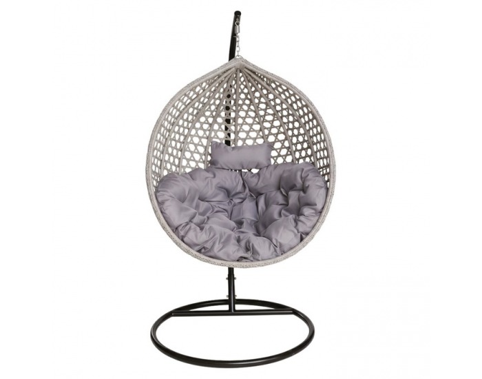 Závesné kreslo Eren - čierna / sivá