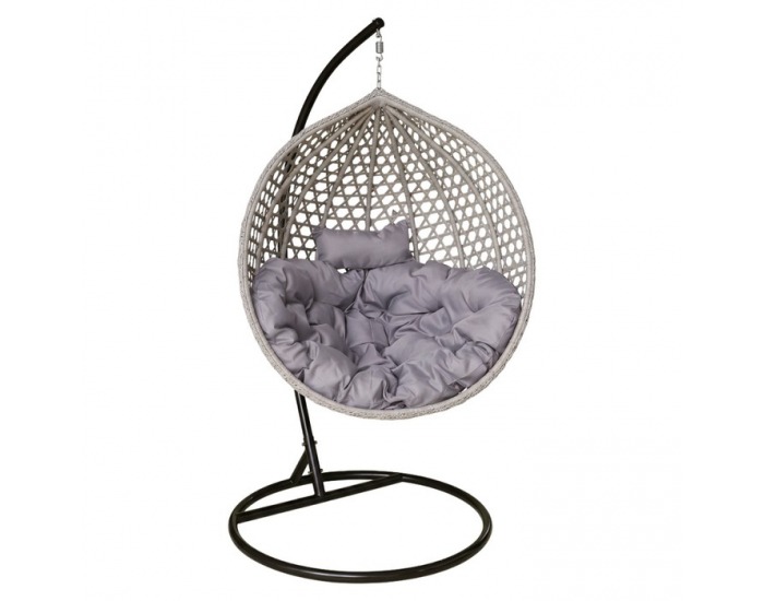 Závesné kreslo Eren - čierna / sivá