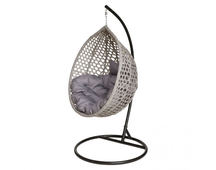 Závesné kreslo Eren - čierna / sivá