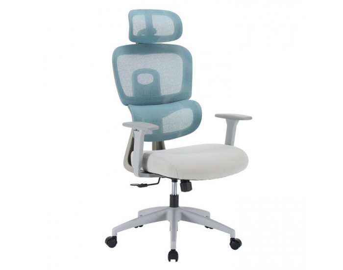 Kancelárske kreslo Ermen - neomint / svetlosivá / sivá