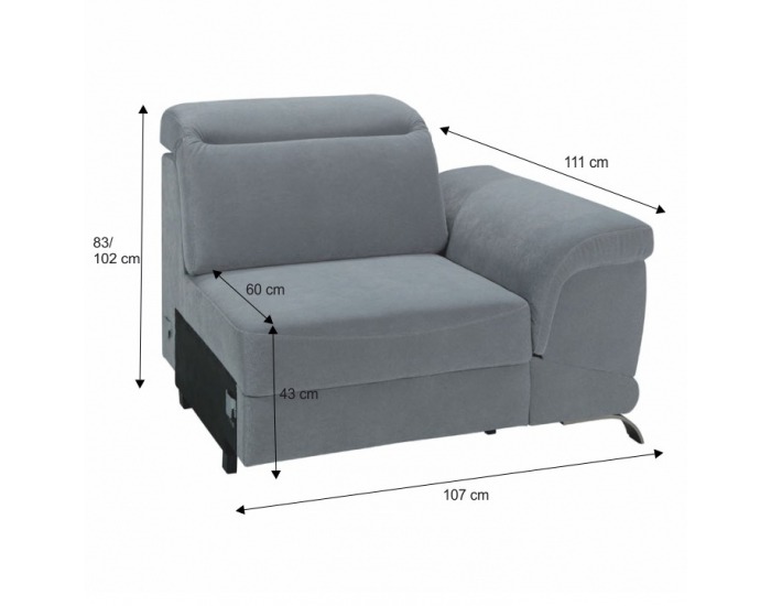 Jednosed Ermo 1 ERRE.O.BK P - svetlosivá