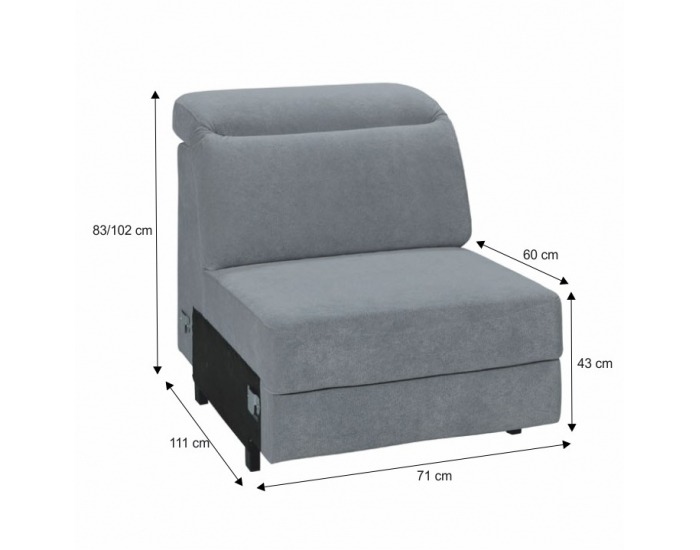 Jednosed Ermo 1 R - svetlosivá