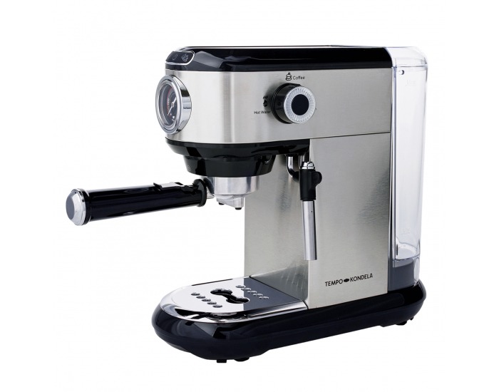 Pákový kávovar Ernest - strieborná / čierna