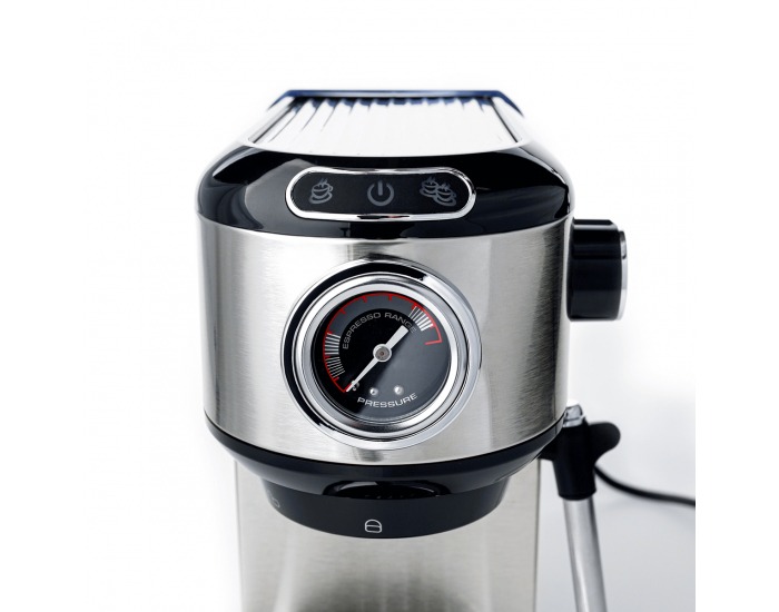 Pákový kávovar Ernest - strieborná / čierna