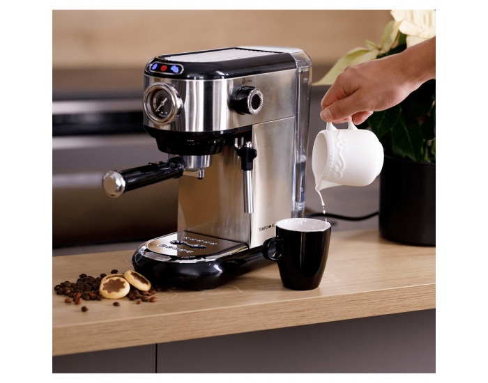 Pákový kávovar Ernest - strieborná / čierna