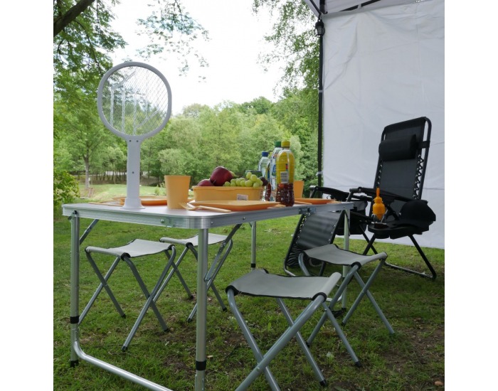 Skladací kempingový kufríkový set Ervan - biela