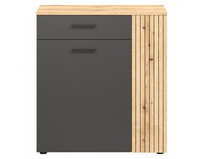 Dvojdverová komoda so zásuvkou Esena 2D1S - grafit / dub evoke