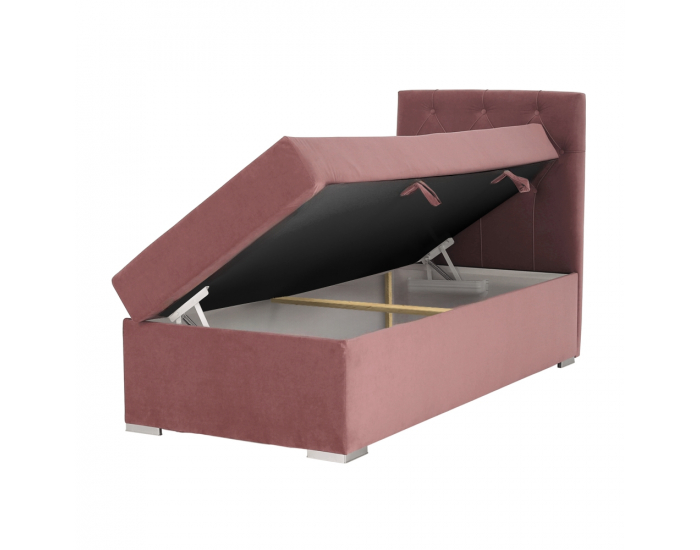 Čalúnená jednolôžková posteľ s matracom Eshly 90 P - staroružová