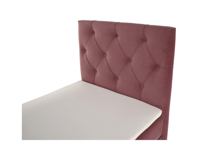 Čalúnená jednolôžková posteľ s matracom Eshly 90 P - staroružová