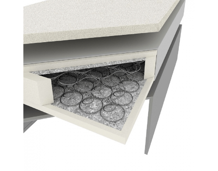 Čalúnená jednolôžková posteľ s matracom Eshly 90 P - staroružová