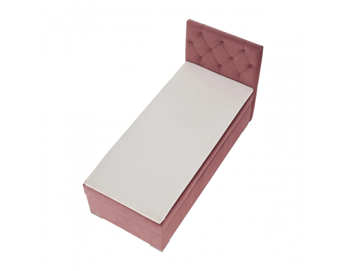 Čalúnená jednolôžková posteľ s matracom Eshly 90 P - staroružová