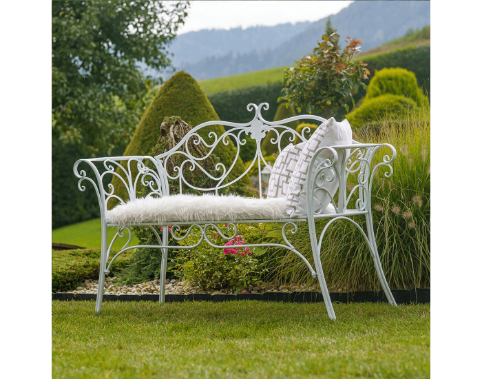 Záhradná lavička Etelia New - biela
