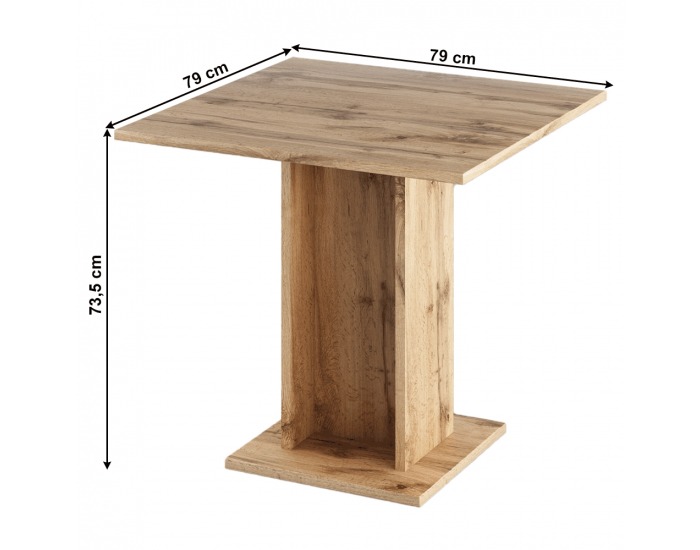 Jedálenský stôl Eugo 79x79 cm - dub wotan