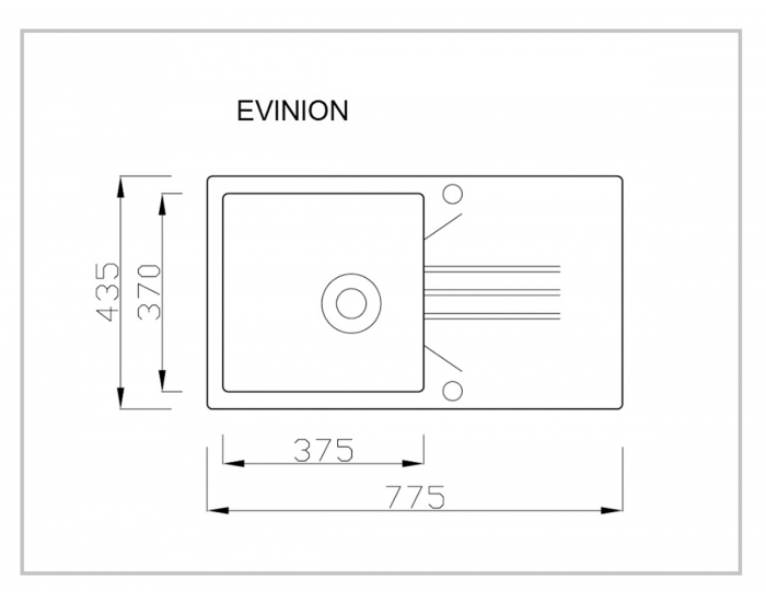 Granitový kuchynský drez Evinion 77,5x43,5 cm - sivá