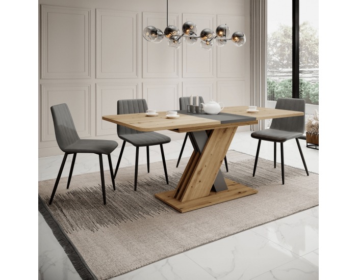 Rozkladací jedálenský stôl Exil 140/180 - dub artisan / antracit