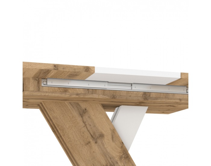 Rozkladací jedálenský stôl Exil 140/180 - dub wotan / biela