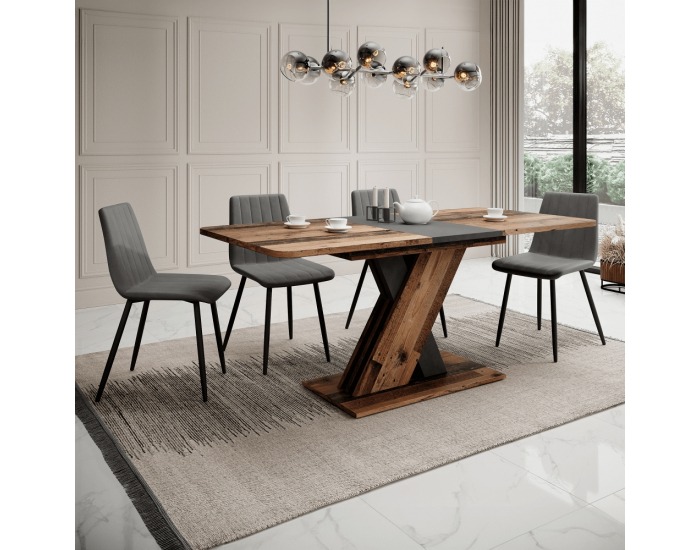 Rozkladací jedálenský stôl Exil 140/180 - old style dark / matera