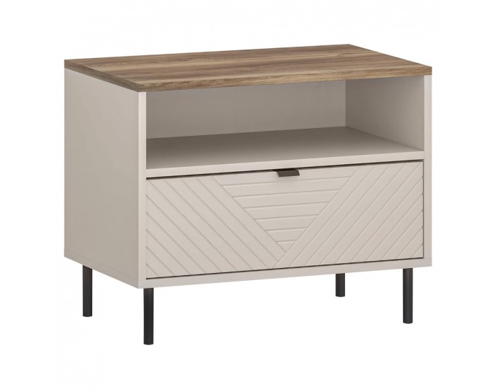 Nočný stolík Eyco 1S - kašmír / dub castello