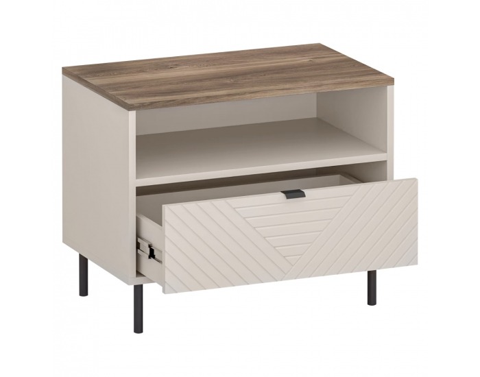 Nočný stolík Eyco 1S - kašmír / dub castello