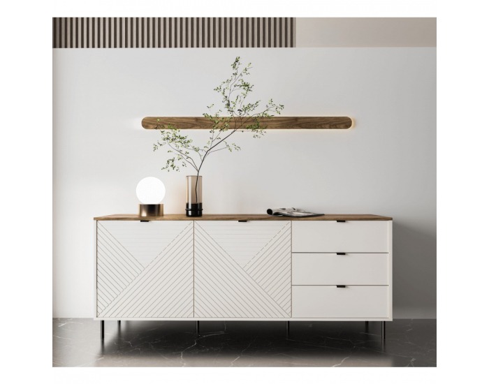 Dvojdverová komoda so zásuvkami Eyco 2D3S - kašmír / dub castello