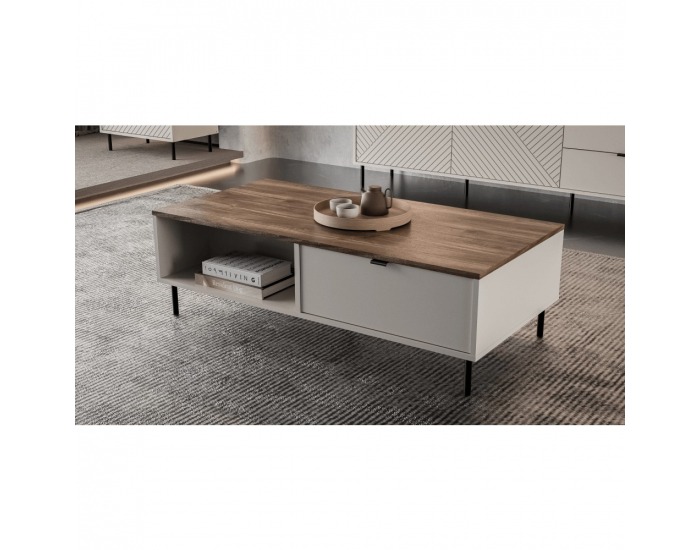 Konferenčný stolík Eyco 2S/110 - kašmír / dub castello