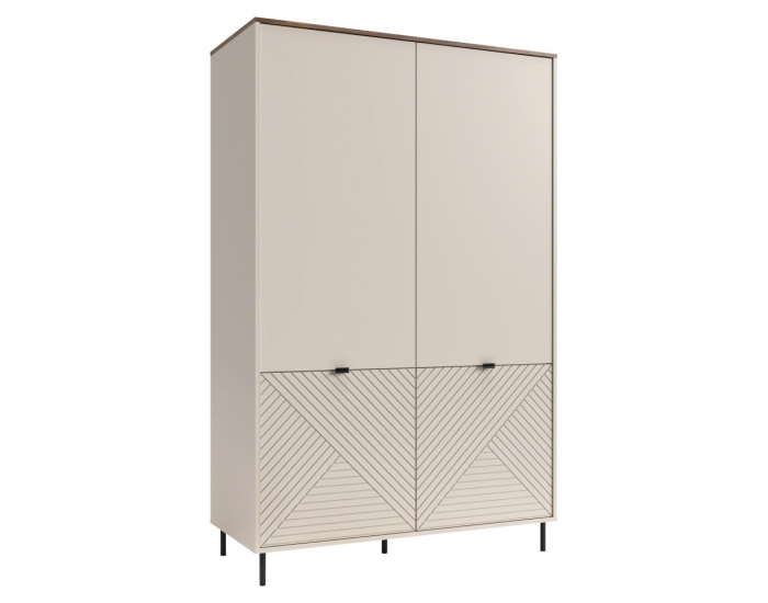Štvordverová šatníková skriňa Eyco 4D - kašmír / dub castello