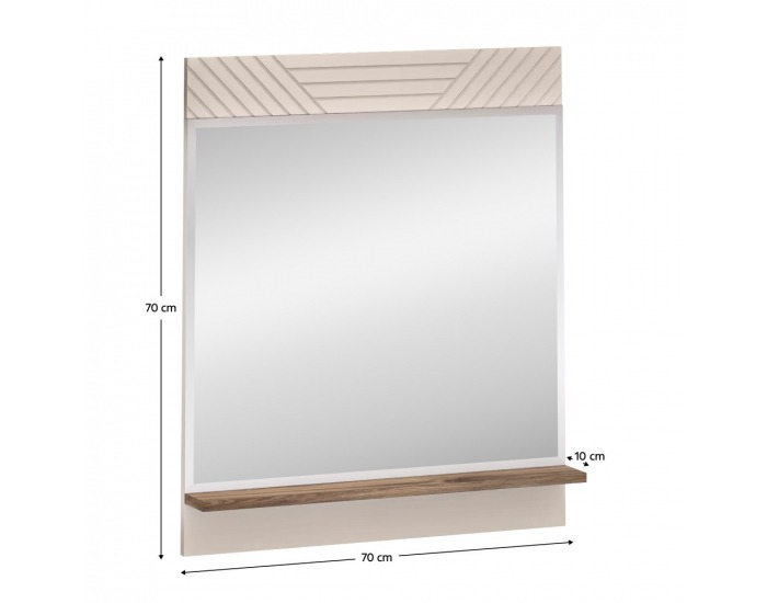Zrkadlo na stenu Eyco 70 - kašmír / dub castello