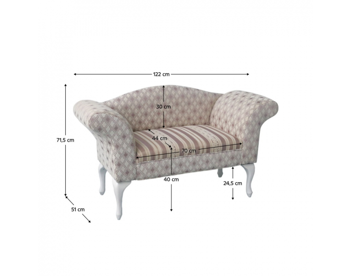 Rustikálna pohovka Fabricio - krémová