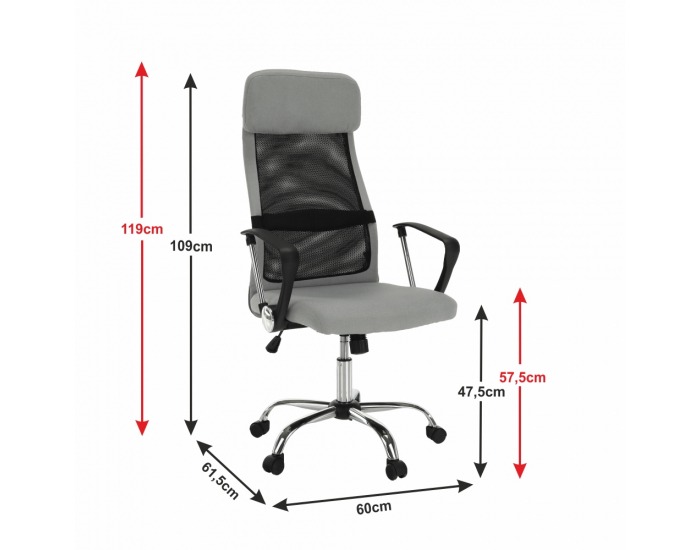 Kancelárske kreslo Fabry New - sivá / čierna