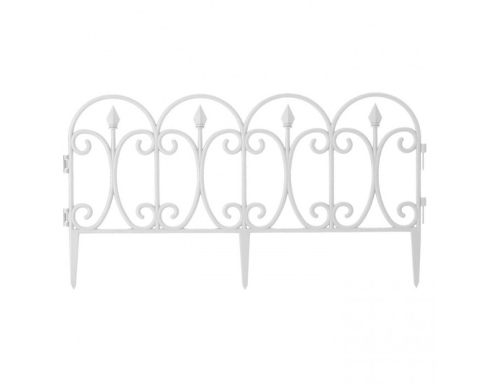 Obruba trávnika / záhradný plôtik (5 ks) Fadil New - biela