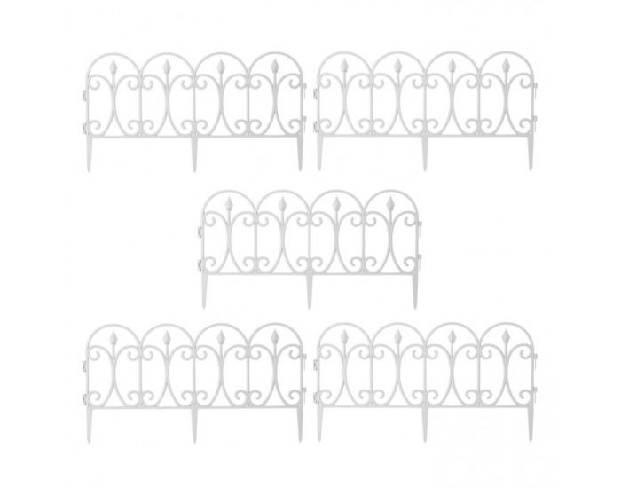 Obruba trávnika / záhradný plôtik (5 ks) Fadil New - biela