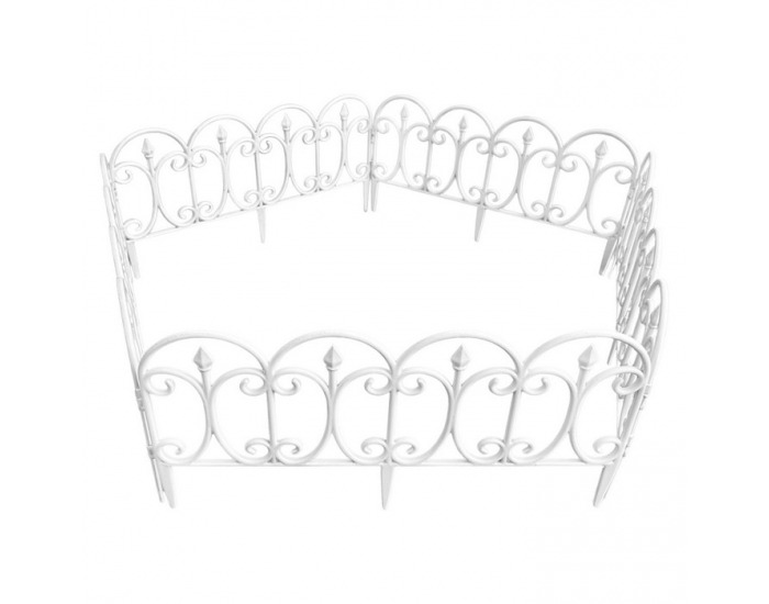 Obruba trávnika / záhradný plôtik (5 ks) Fadil New - biela