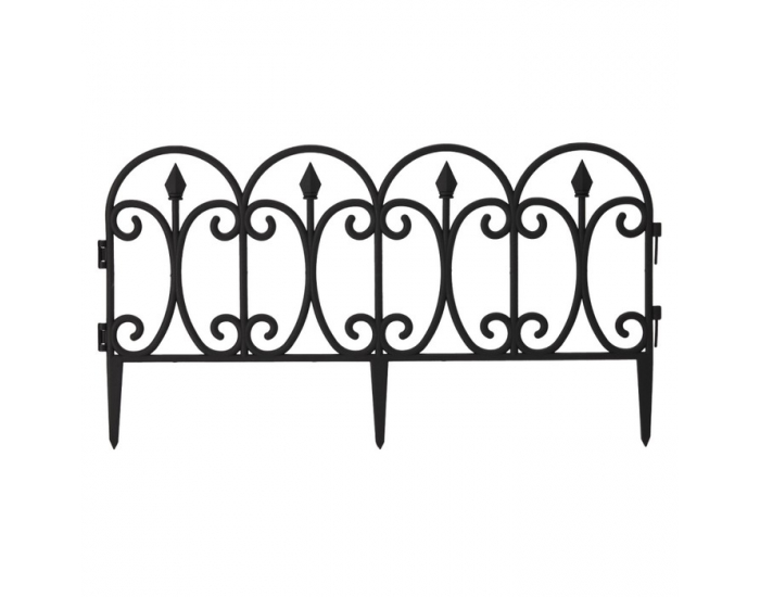 Obruba trávnika / záhradný plôtik (5 ks) Fadil New - čierna