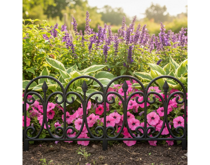 Obruba trávnika / záhradný plôtik (5 ks) Fadil New - čierna