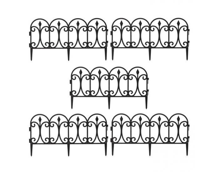 Obruba trávnika / záhradný plôtik (5 ks) Fadil New - čierna