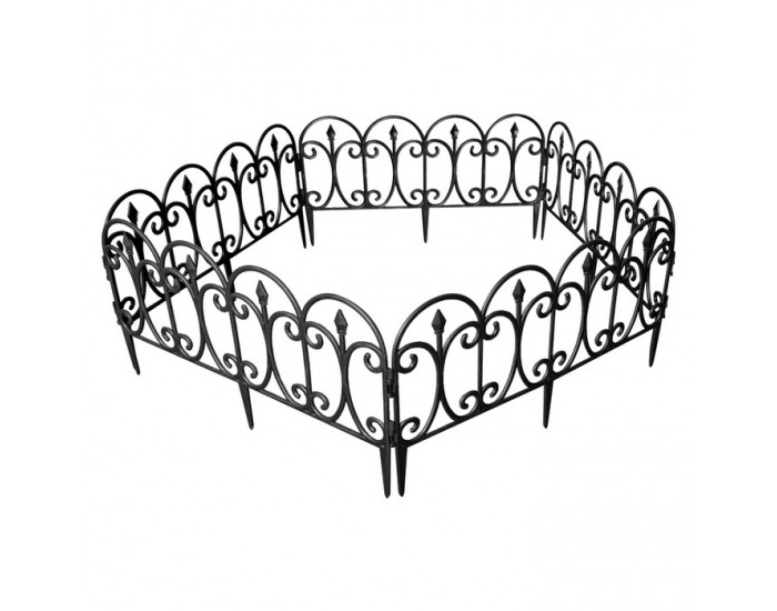 Obruba trávnika / záhradný plôtik (5 ks) Fadil New - čierna