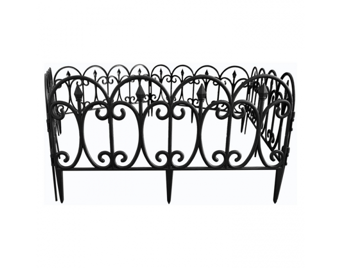 Obruba trávnika / záhradný plôtik (5 ks) Fadil New - čierna