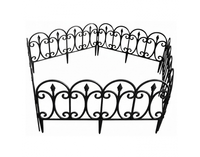 Obruba trávnika / záhradný plôtik (5 ks) Fadil New - čierna