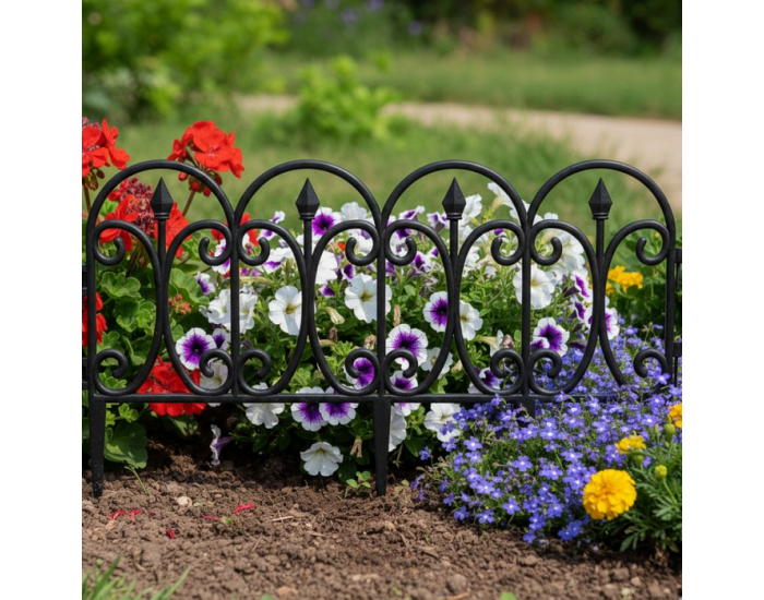 Obruba trávnika / záhradný plôtik (5 ks) Fadil New - čierna