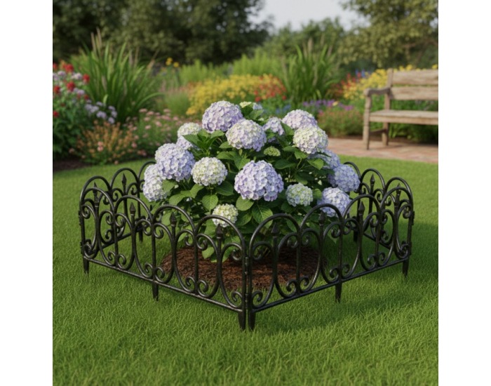 Obruba trávnika / záhradný plôtik (5 ks) Fadil New - čierna