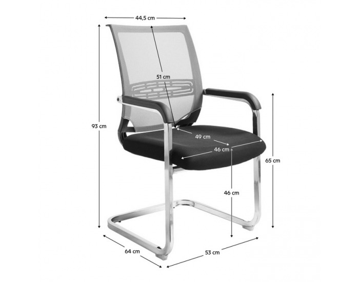 Konferenčná stolička Faje - čierna / sivá