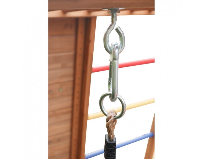 Drevené záhradné ihrisko so šmýkľavkou Fanky - hnedá / mix farieb