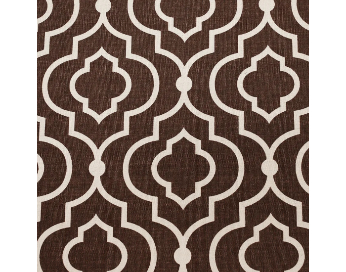 Taburetka s úložným priestorom Fargo - hnedá / biely vzor