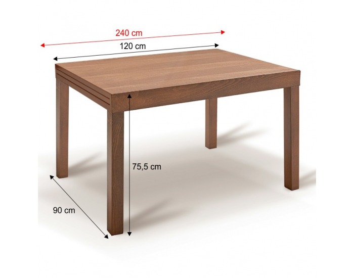 Rozkladací jedálenský stôl Faro - buk merlot