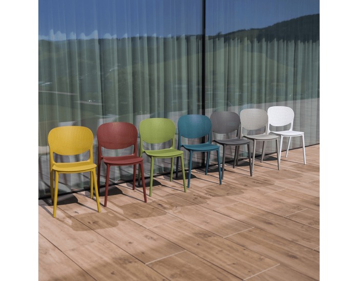 Plastová jedálenská stolička Fedra New - žltá