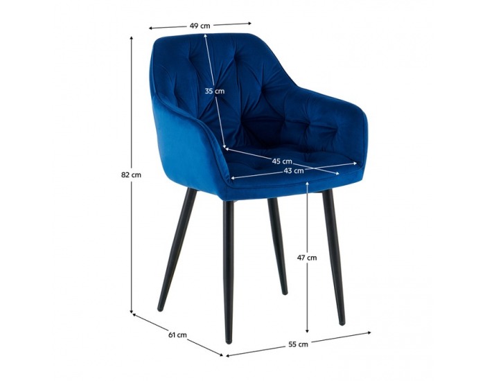 Dizajnové kreslo Fedris 2 New - modrá (Velvet)