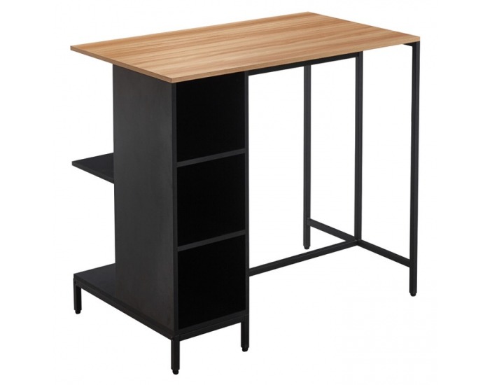 Kuchynský ostrovček Figo - čierna / dub