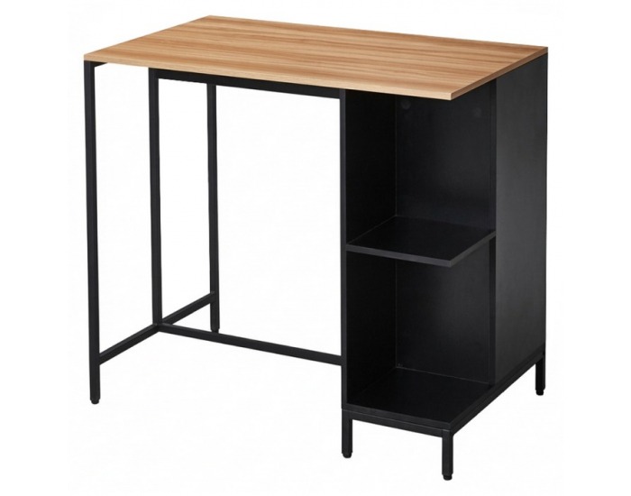 Kuchynský ostrovček Figo - čierna / dub