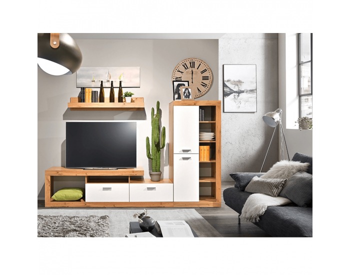 Obývacia stena Fiji - dub wotan / biela